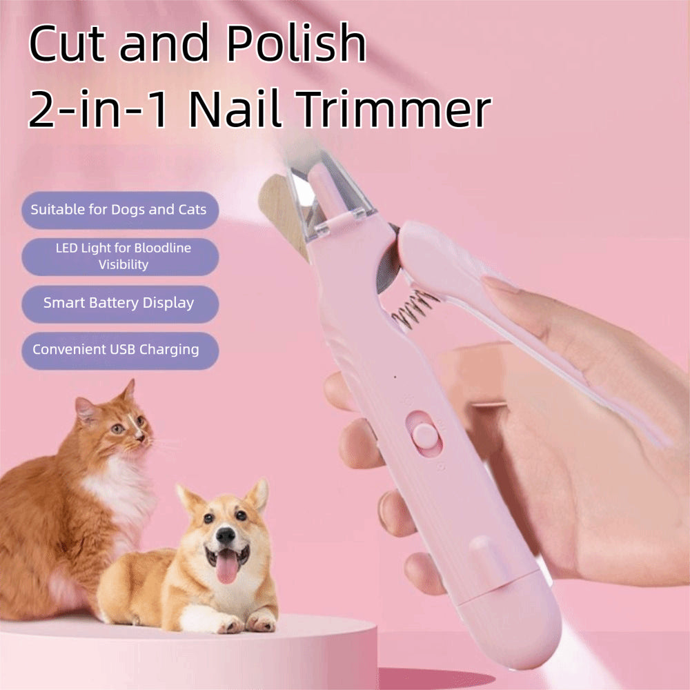 Trimly Pets 2-in-1 LED Pet Nail Grinder